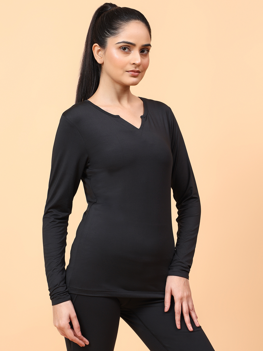 Wise Active Full Sleeves T-shirt (Black)