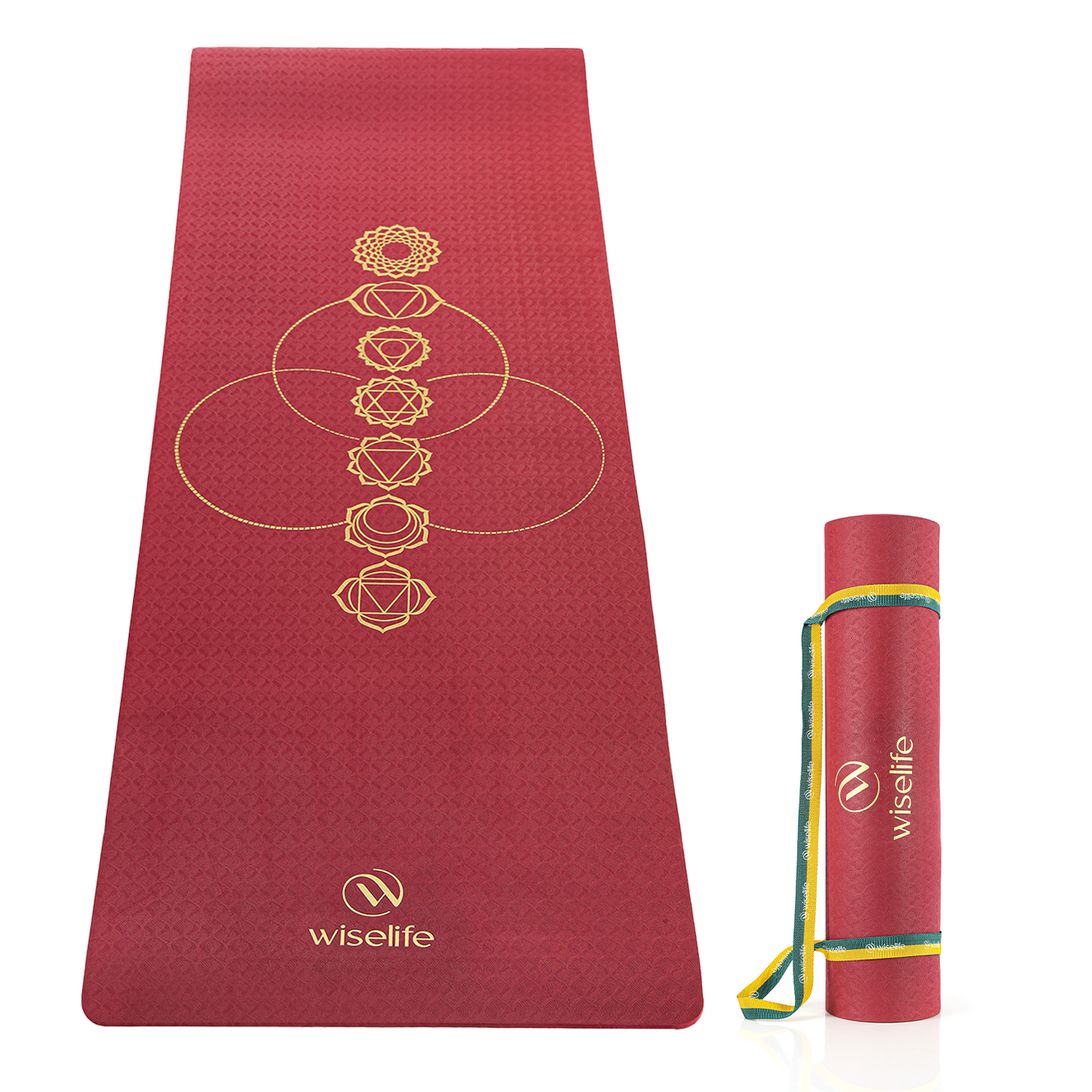 Purpose Printed Yoga Mat Chakra Wine - 6mm