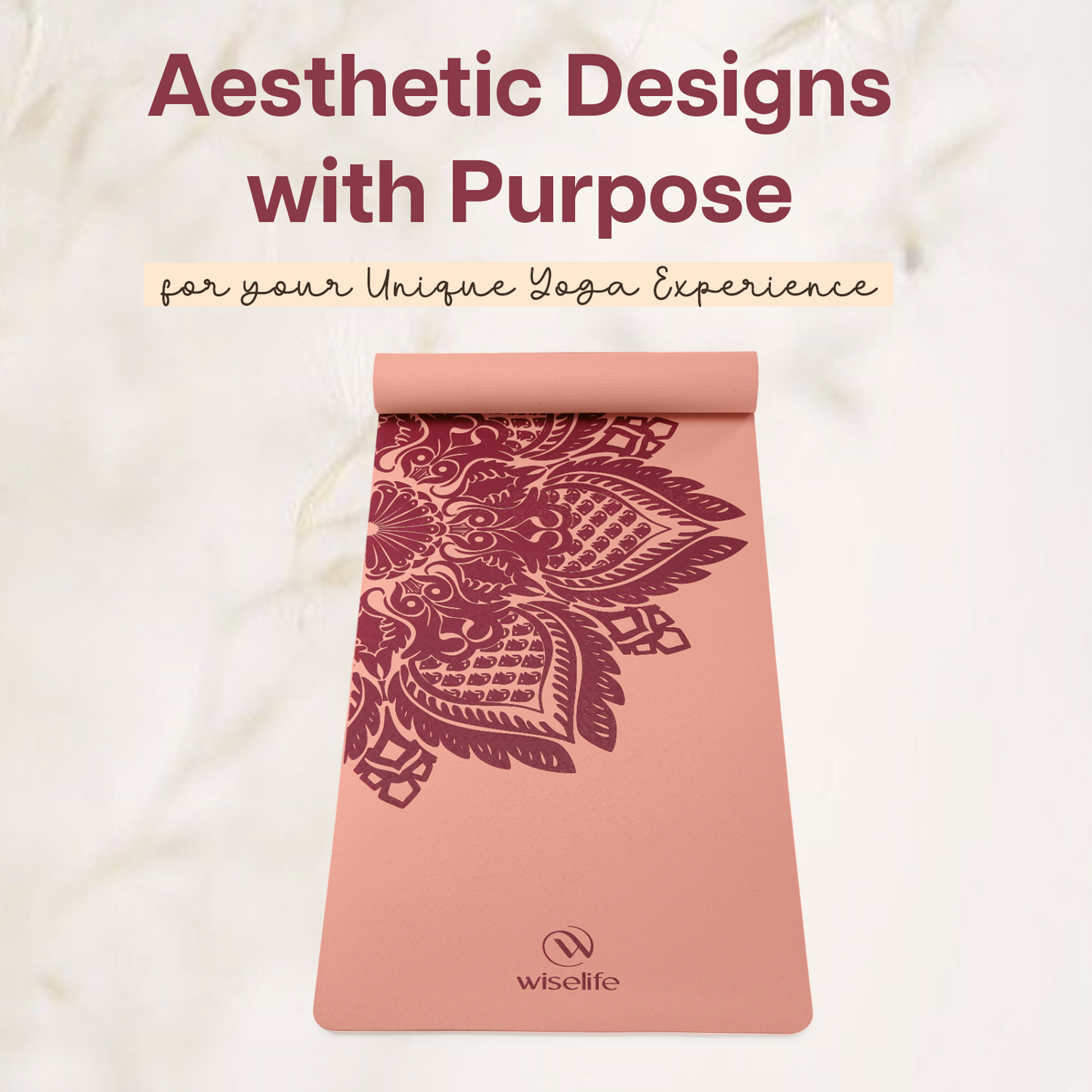Purpose Printed Yoga Mat Botanical Mandala - 6mm