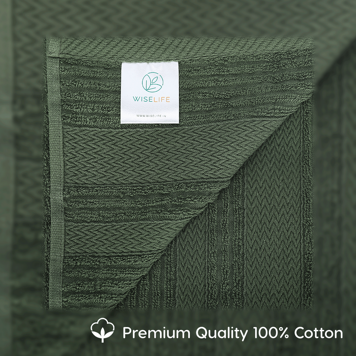 Bath Towel 500 GSM (Olive Green) wiselife.in