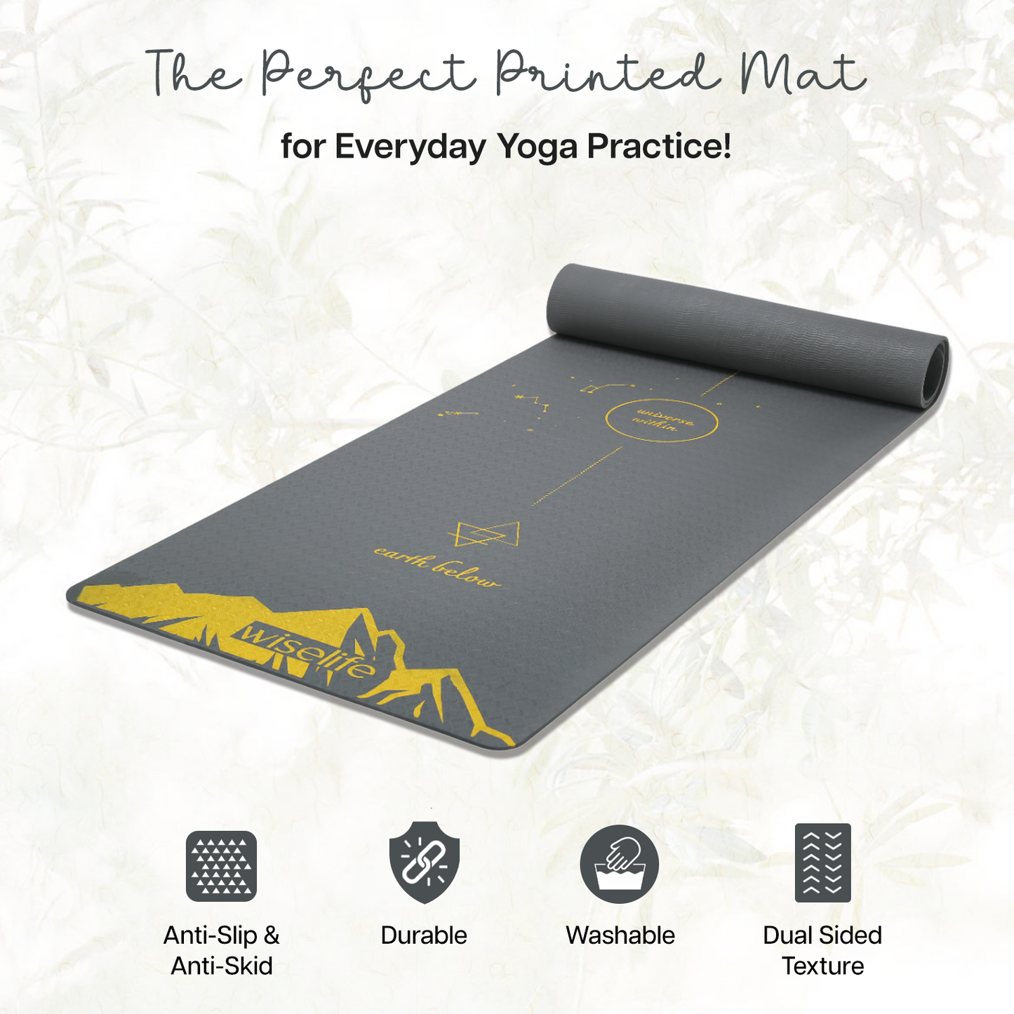Purpose Printed Yoga Mat Elements Nature - 6mm