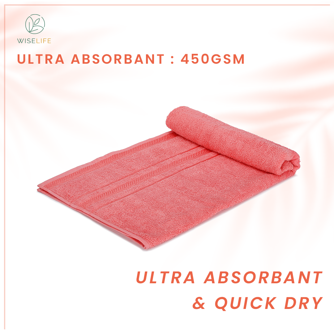 Bath Towel 500 GSM (Coral Red)
