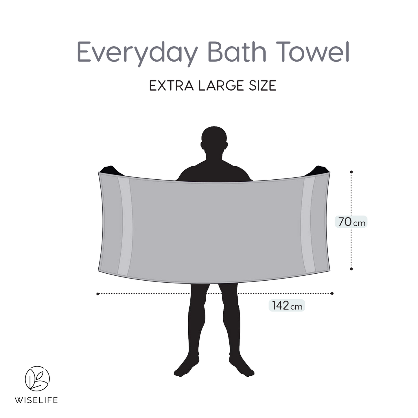 Bath Towel 500 GSM (Grey)