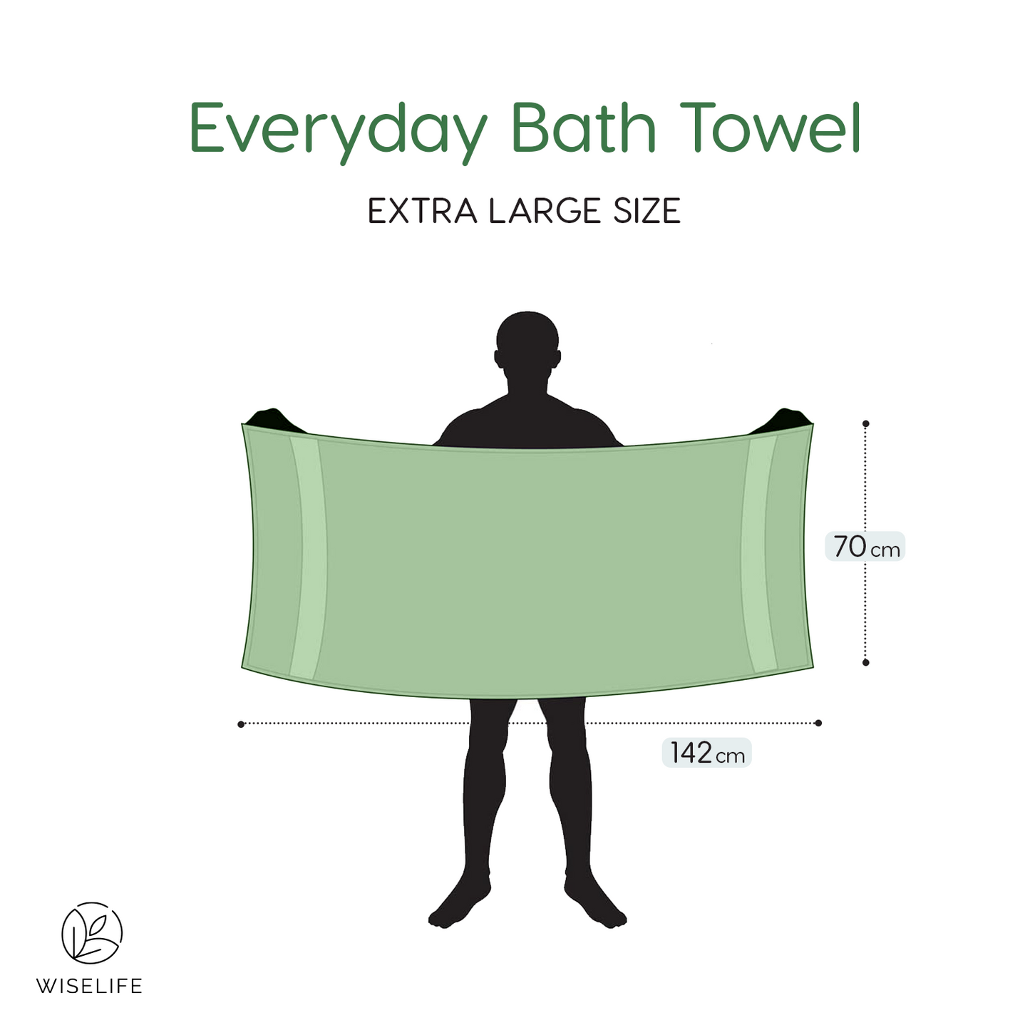 Bath Towel 500 GSM (Olive Green)