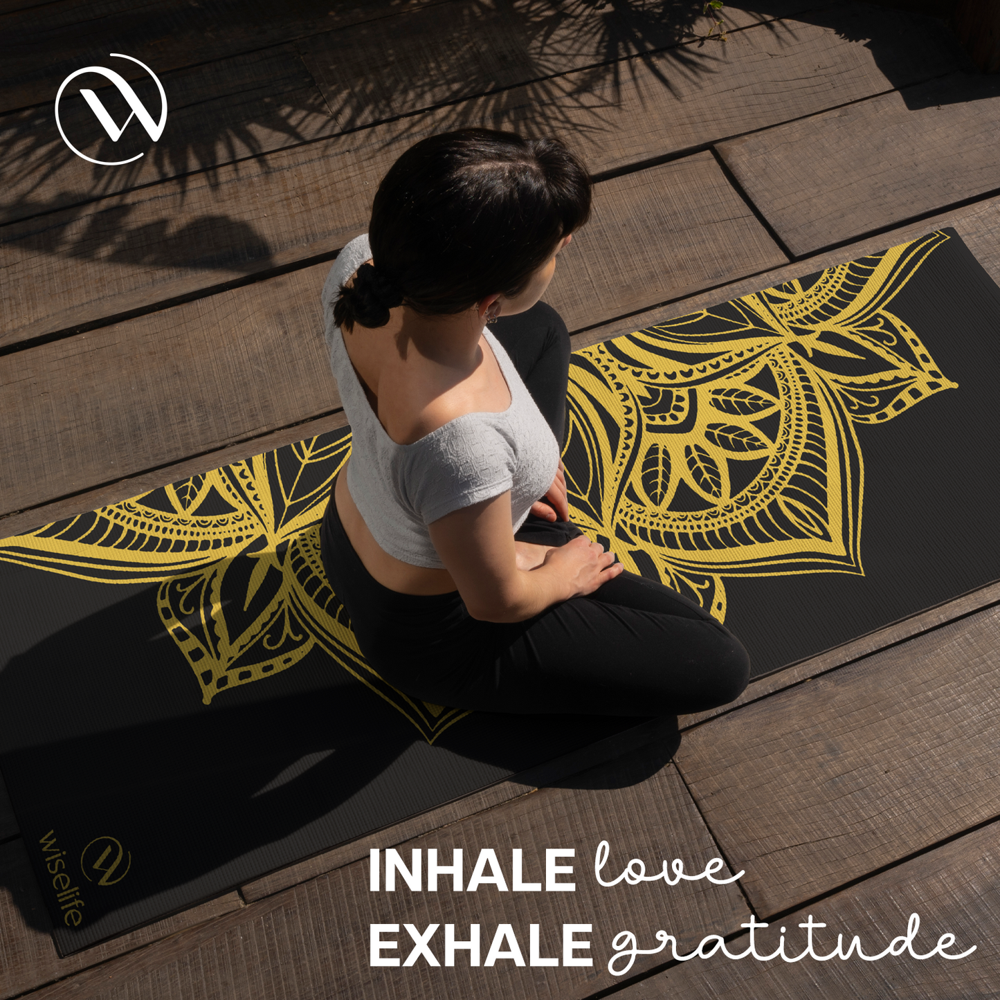 Purpose Printed Yoga Mat Black Metallic - 6mm