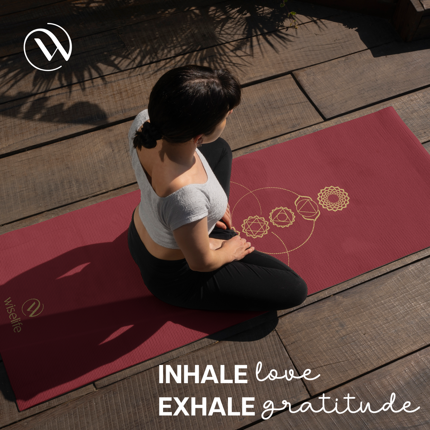Purpose Printed Yoga Mat Chakra Wine - 6mm