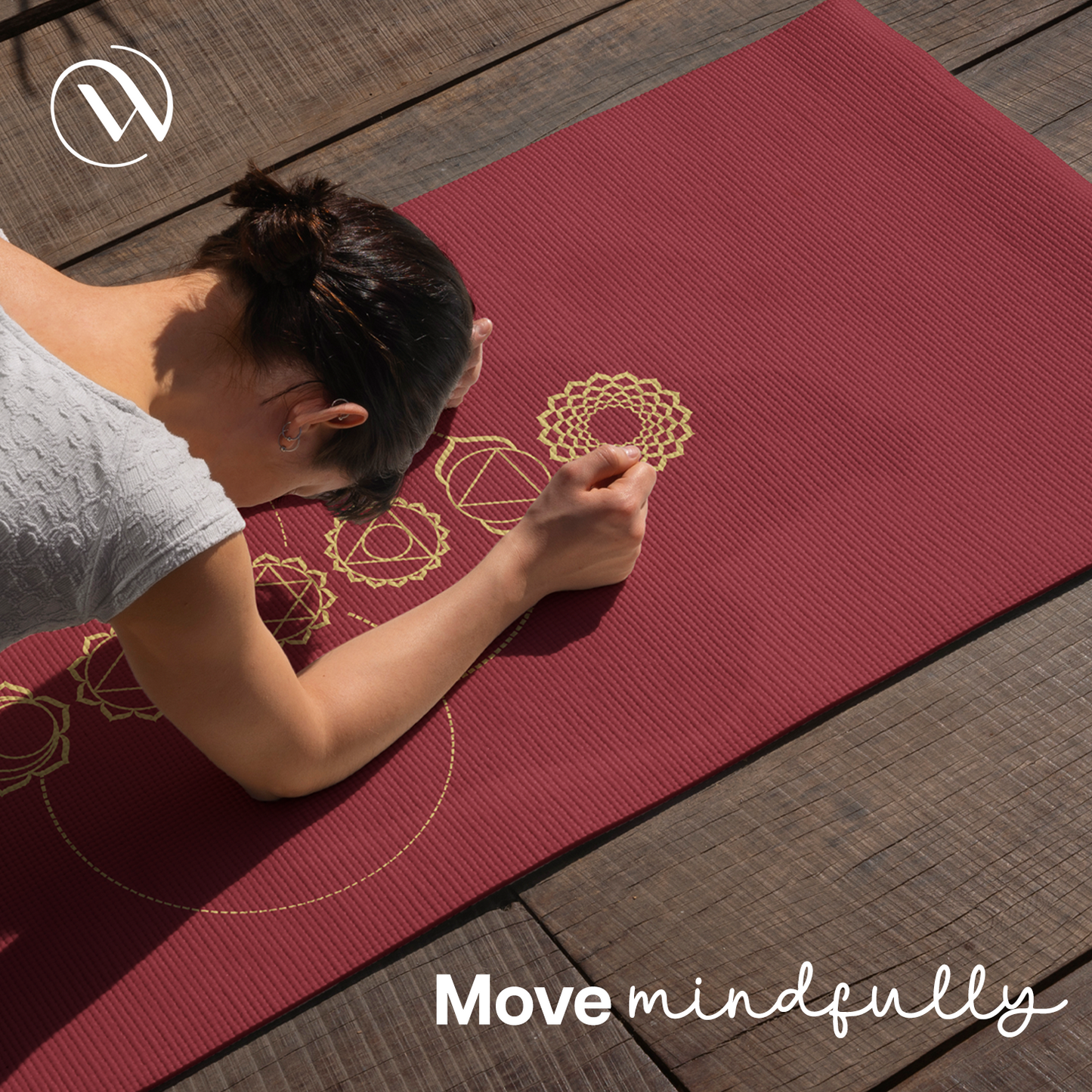 Purpose Printed Yoga Mat Chakra Wine - 6mm
