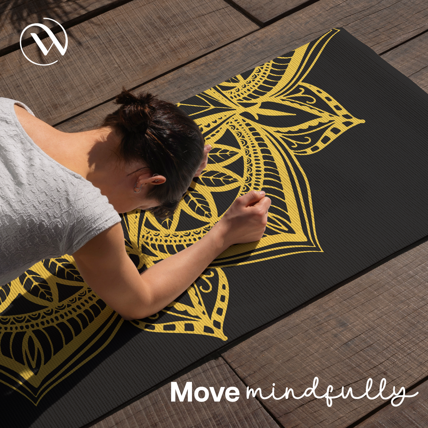 Purpose Printed Yoga Mat Black Metallic - 6mm