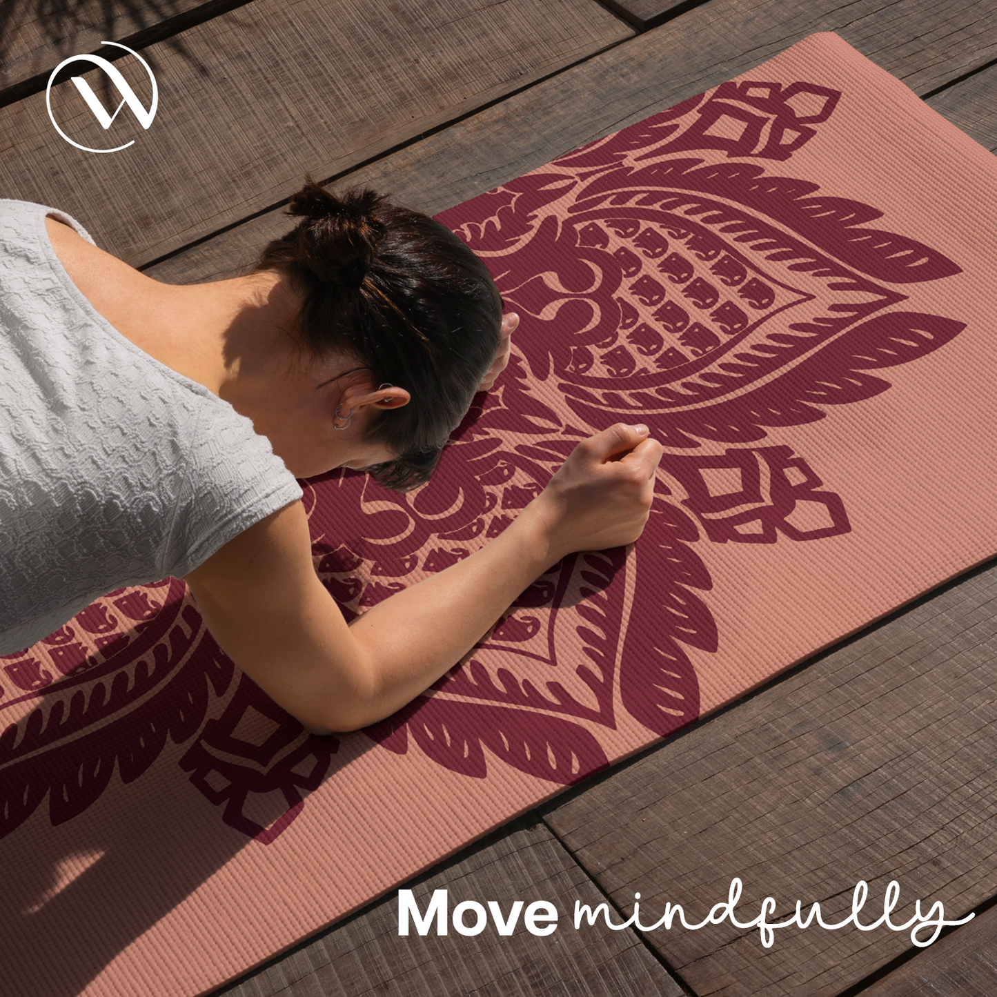 Purpose Printed Yoga Mat Botanical Mandala - 6mm