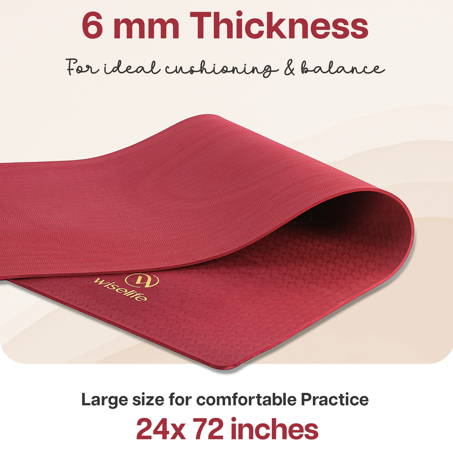 Purpose Printed Yoga Mat Chakra Wine - 6mm