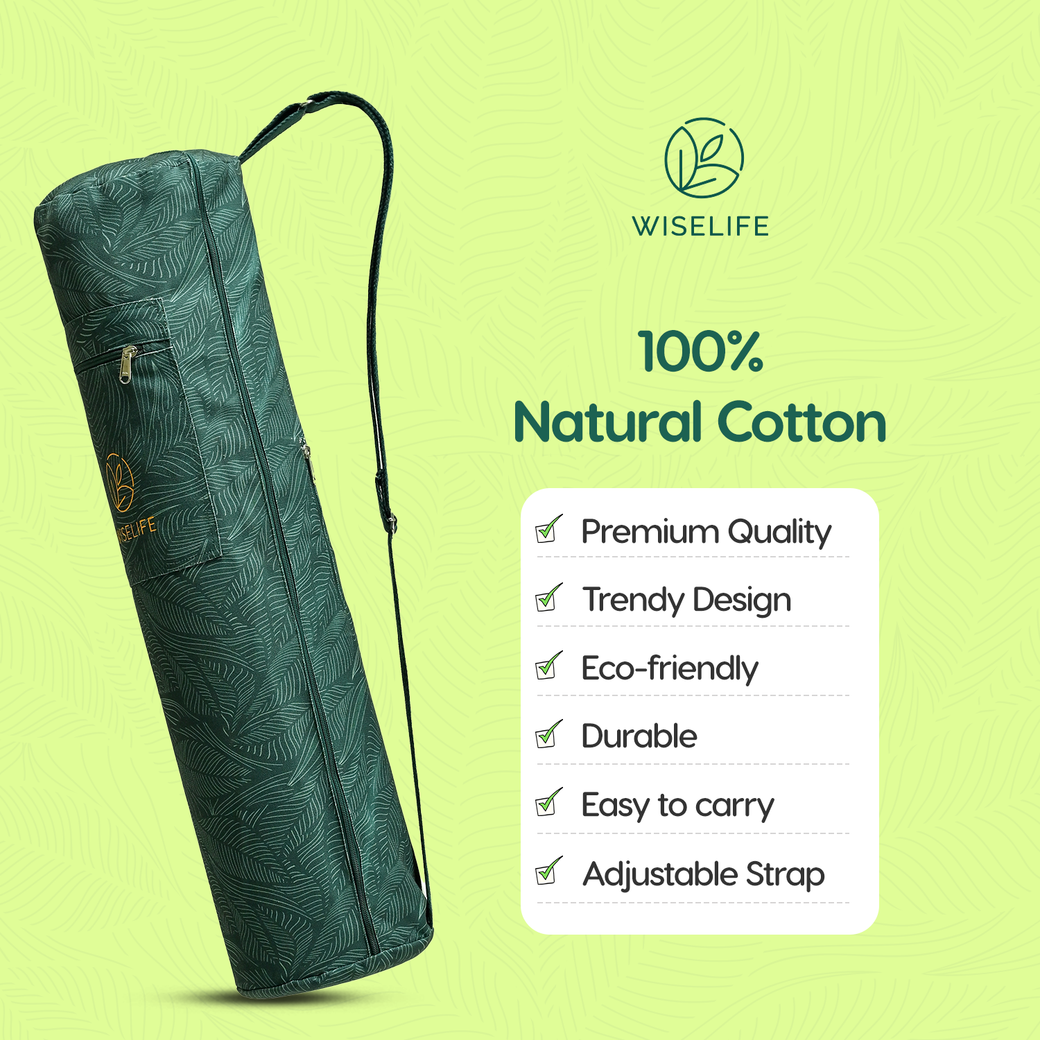 Yoga Mat Bag (Green Leaves)