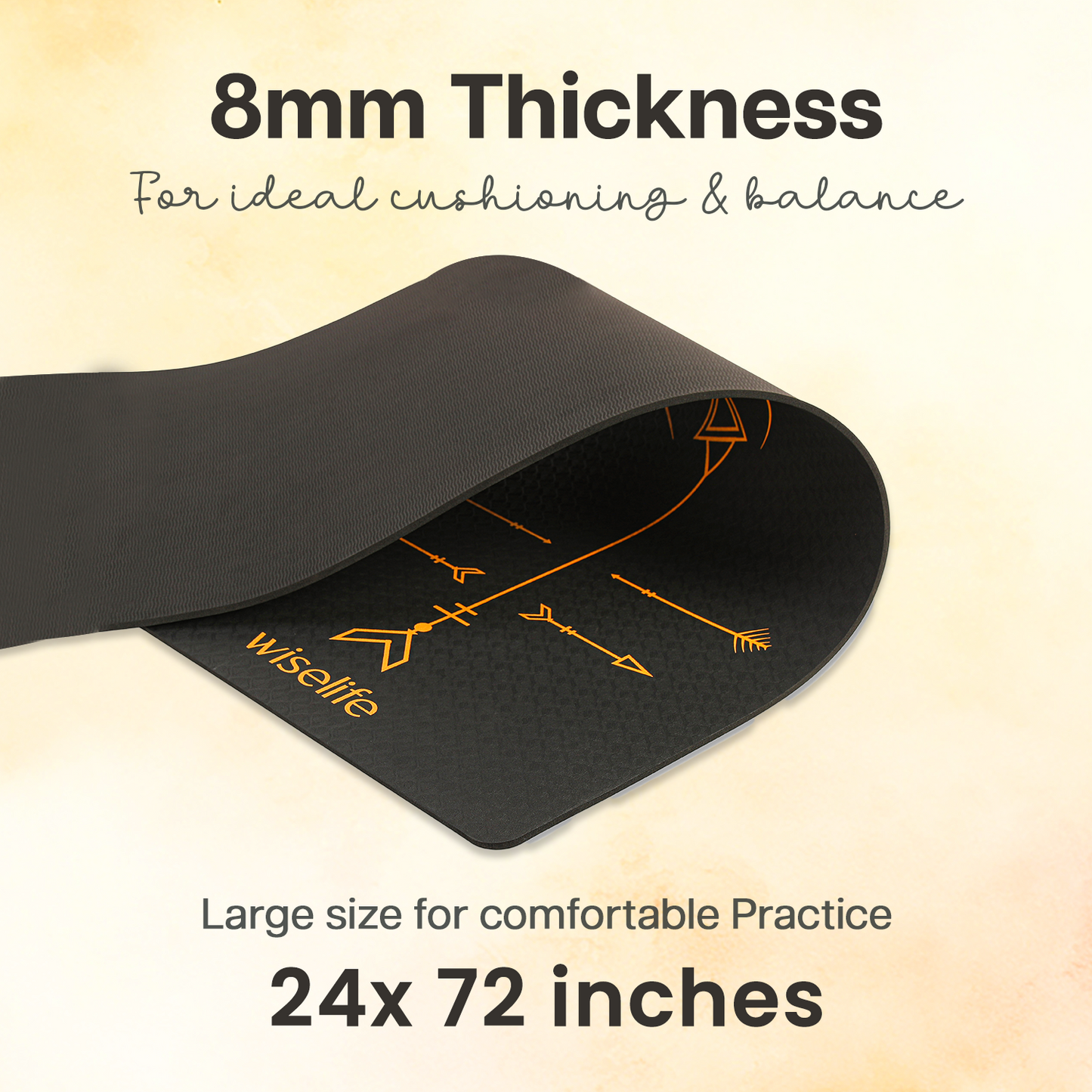 BOHO Alignment TPE Yoga Mat - 8MM