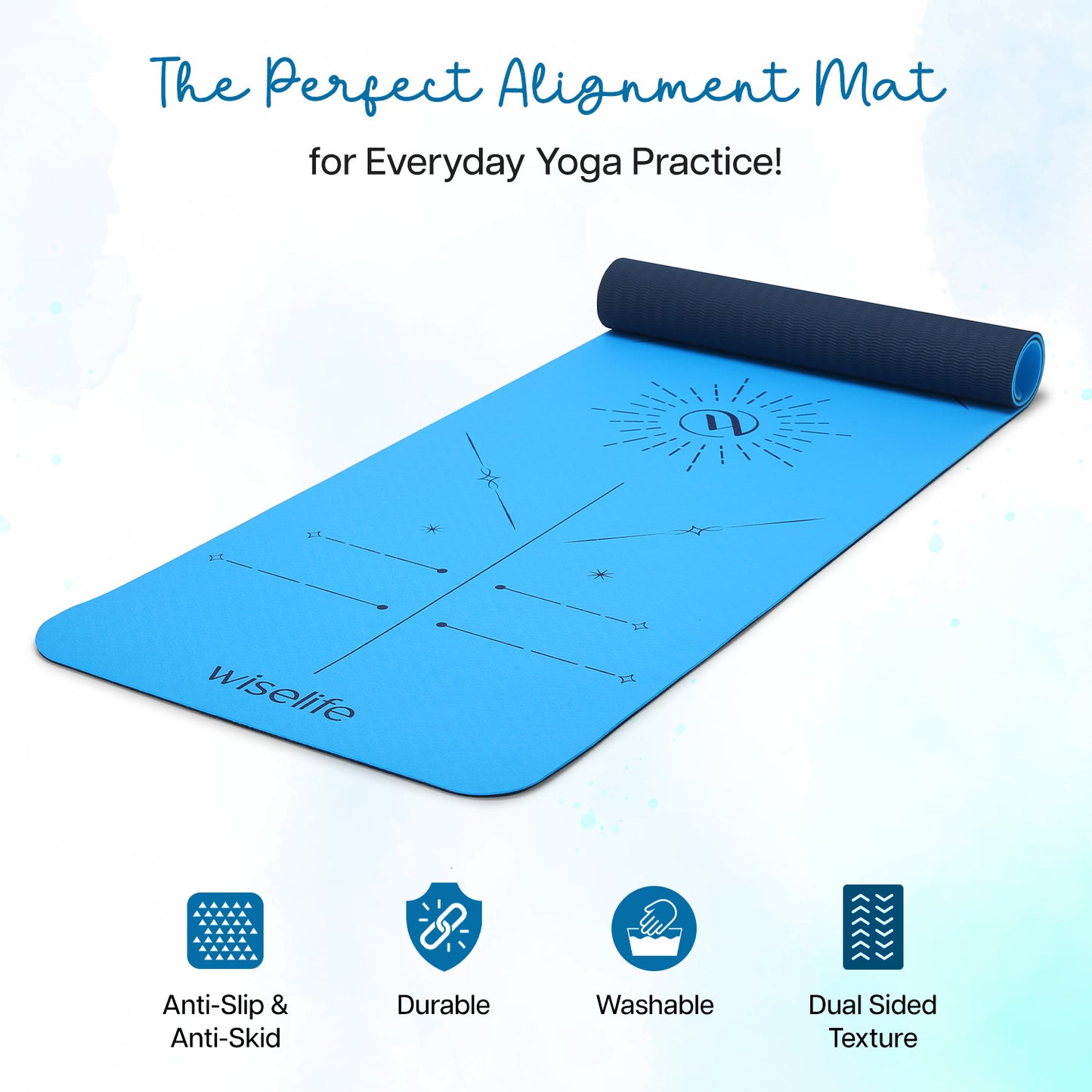 Dual Layer Alignment TPE Yoga Mat - 6mm