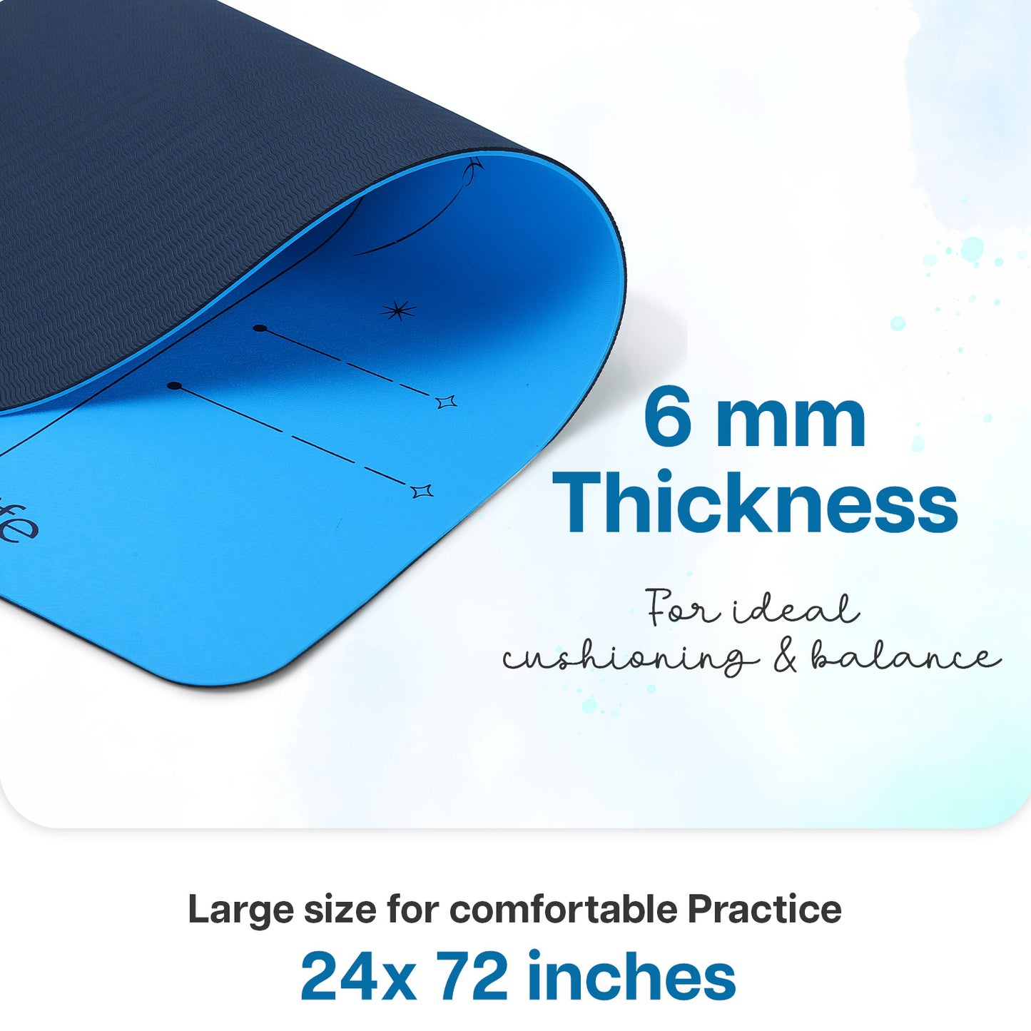 Dual Layer Alignment TPE Yoga Mat - 6mm