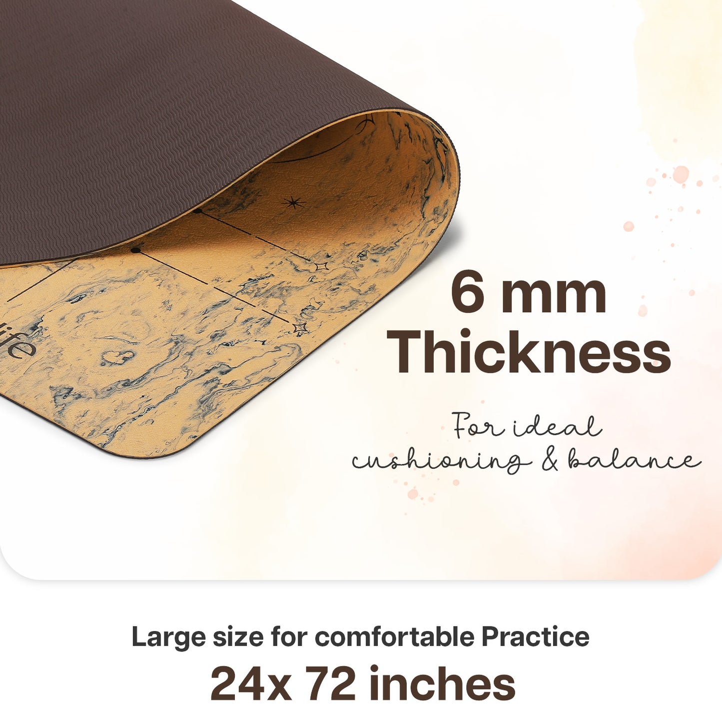 Dual Layer Alignment TPE Yoga Mat - 6mm