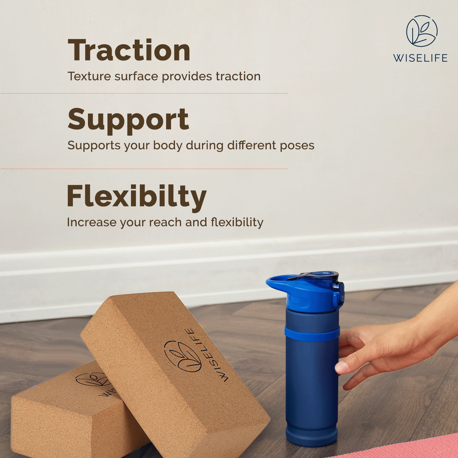 Cork Yoga Block (Set of 2, Extra Large Size)