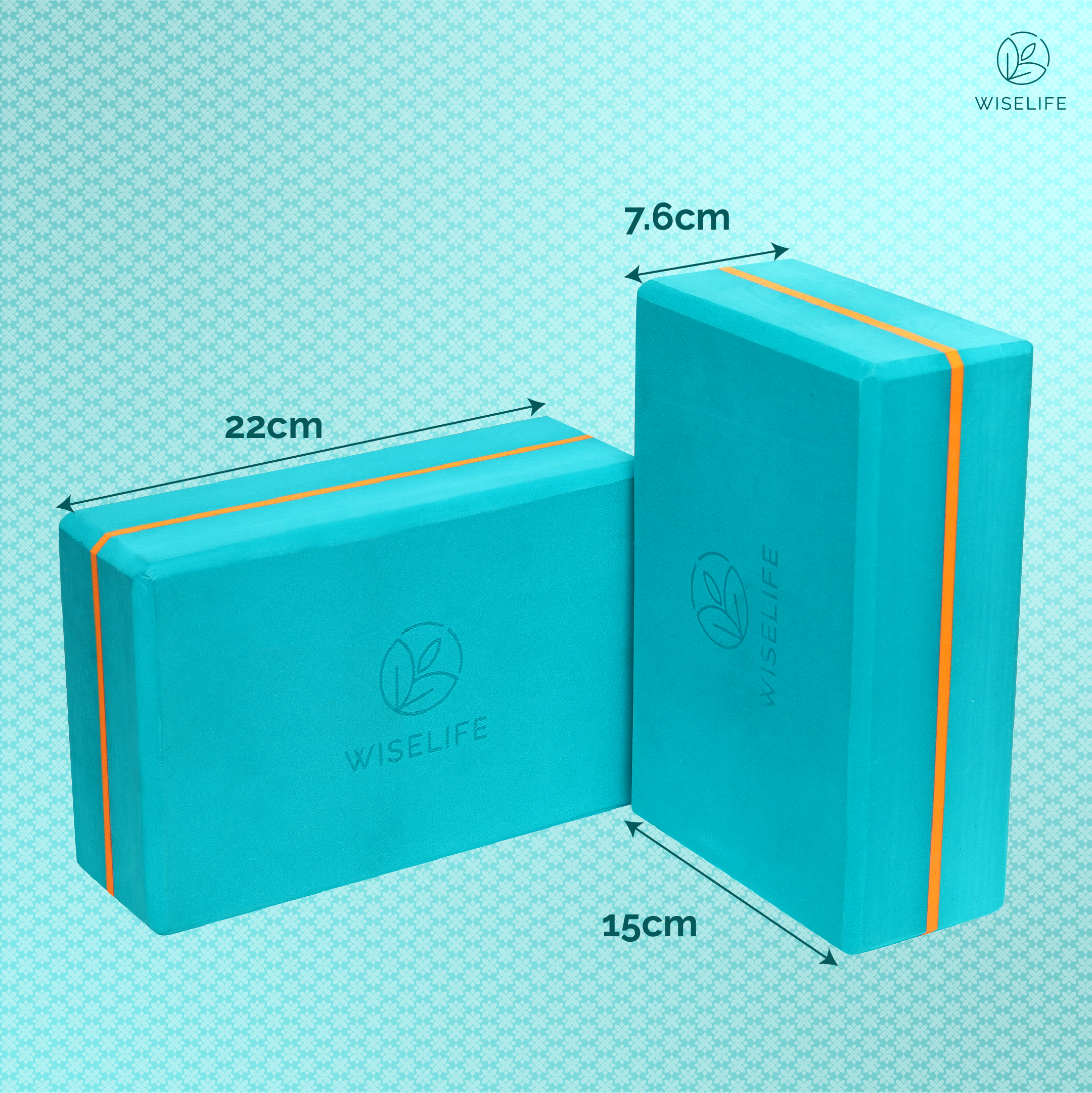 Yoga Block Set of 2 - Teal Blue