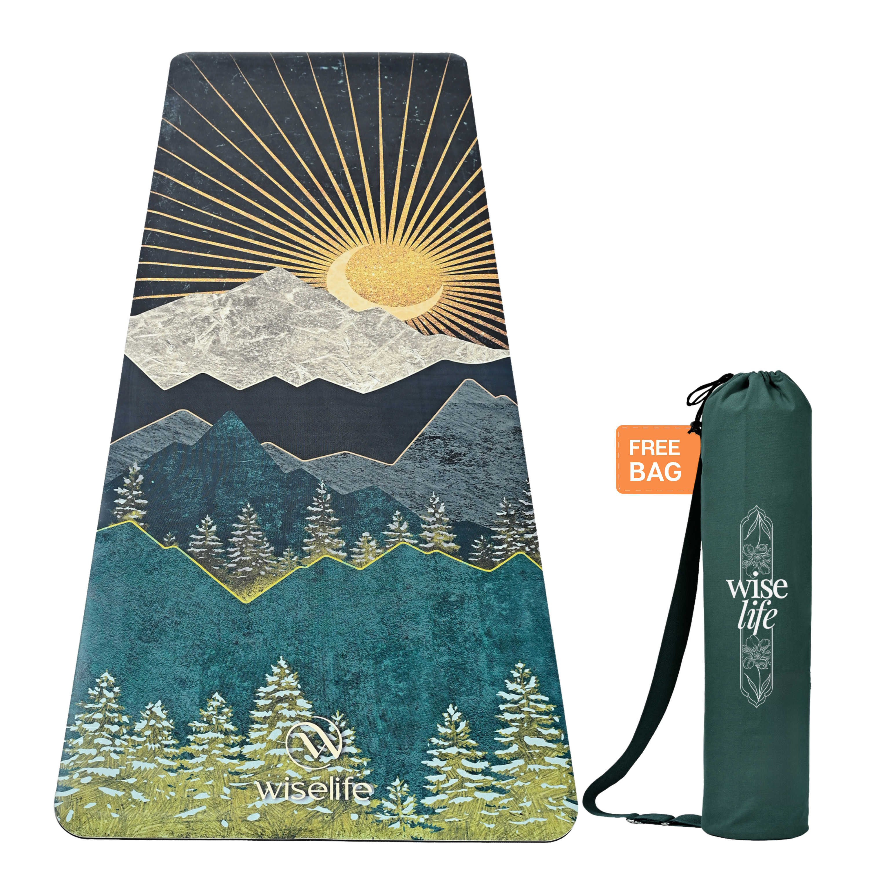 PU & Natural Rubber Yoga Mat - 6mm, Arabian Night