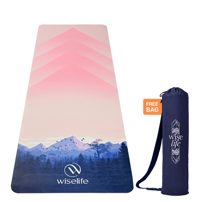PU & Natural Rubber Yoga Mat - 6mm, Mountain Peace