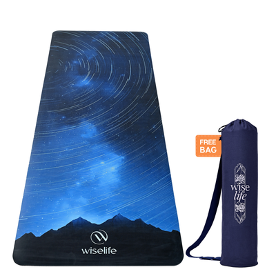 PU Printed & Natural Rubber Yoga Mat - 6mm, Night Sky