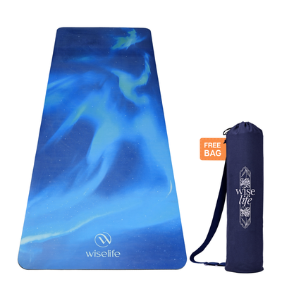 PU Printed & Natural Rubber Yoga Mat - 6mm, Northen Light