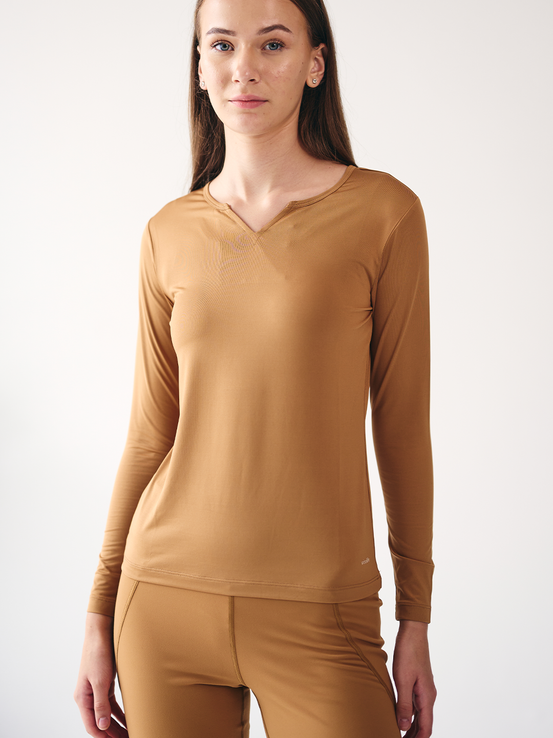 Wise Full Sleeve Yoga Top (Brown)