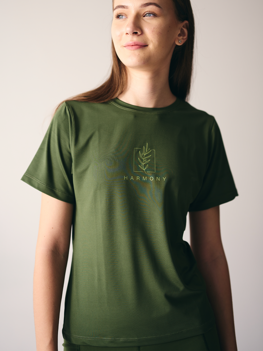 Purpose Printed Yoga Top (Olive green)