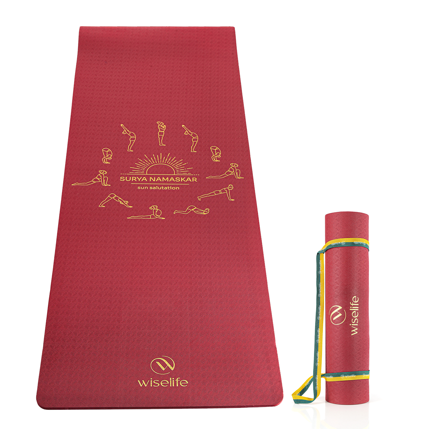 Purpose Printed Yoga Mat Sun Salutation  - 6mm