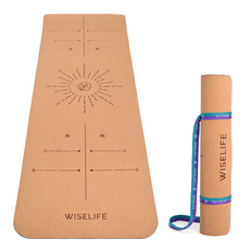 Cork & TPE Alignment Yoga Mat - 4mm
