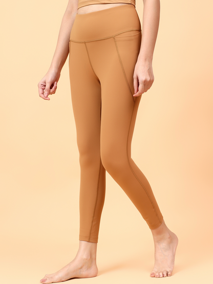 Wise Fitted Yoga Pants (Brown)