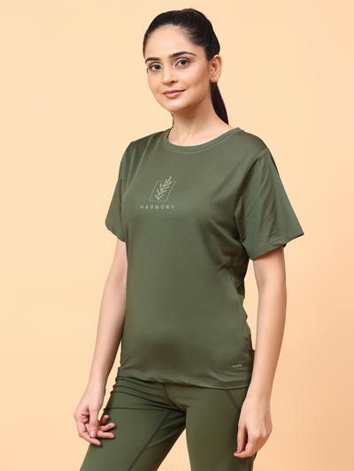 Purpose Printed Active T-shirt (Olive green)