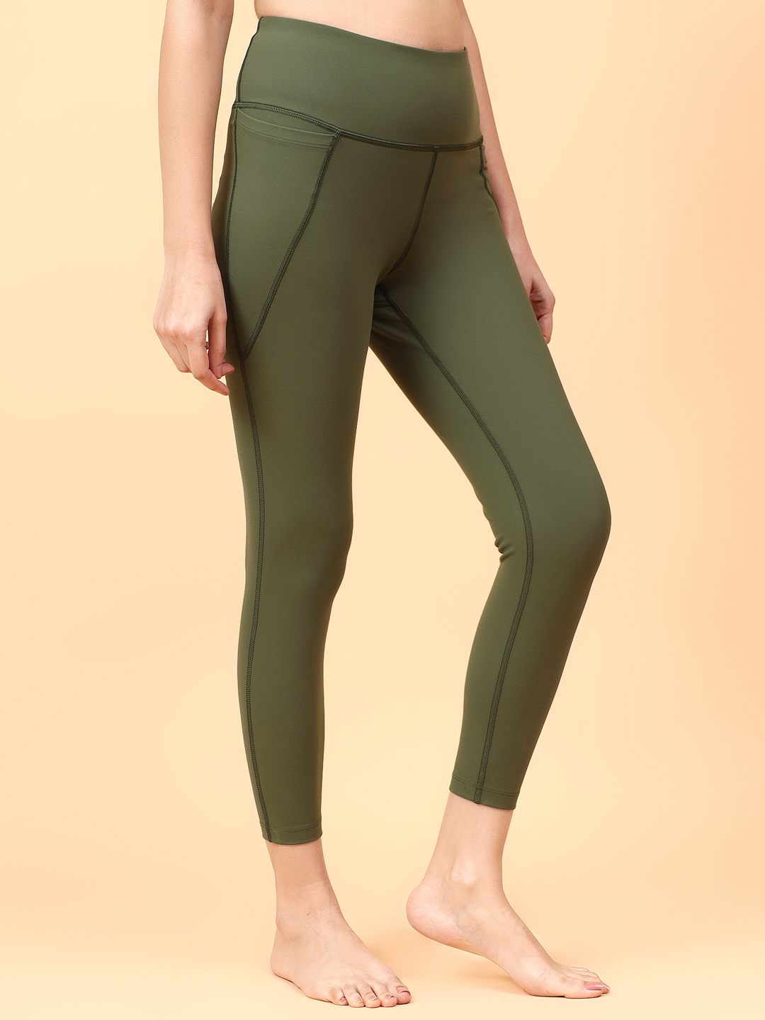 Wise Fitted Yoga Pants (Olive green)