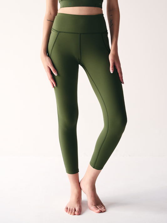 Wise Fitted Yoga Pants (Olive green)