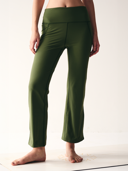 Wise Flare Yoga Legging ( Olive green)