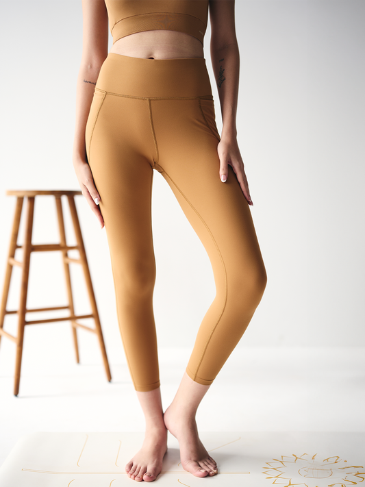 Wise Fitted Yoga Pants (Brown)