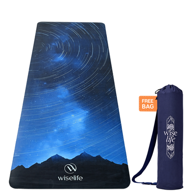 PU Printed & Natural Rubber Yoga Mat - 6mm, Night Sky