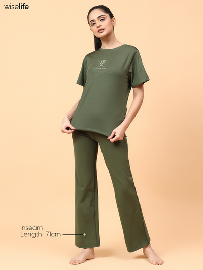 Wise Active Flare Pants (Olive green)