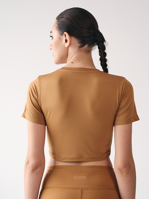 Wise Active Crop Top (Brown)