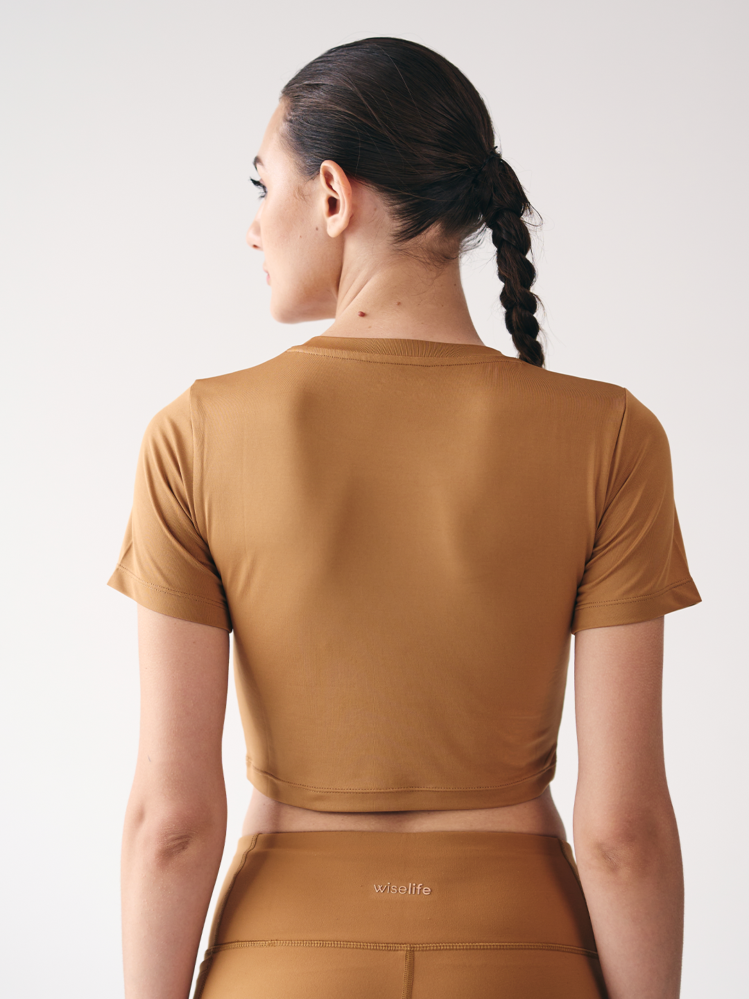 Wise Crop Yoga Top (Brown)