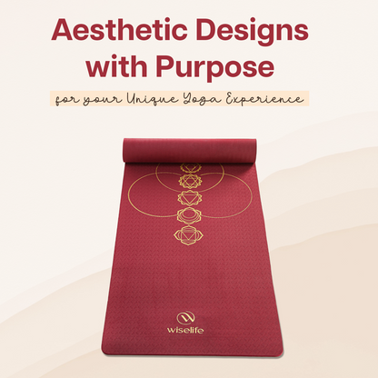 Purpose Printed Yoga Mat Chakra Wine - 6mm