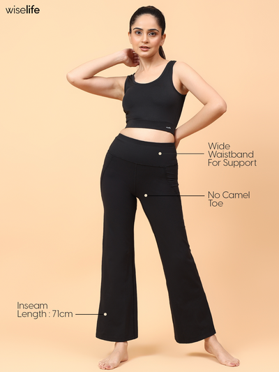 Wise Active Flare Pants (Black)
