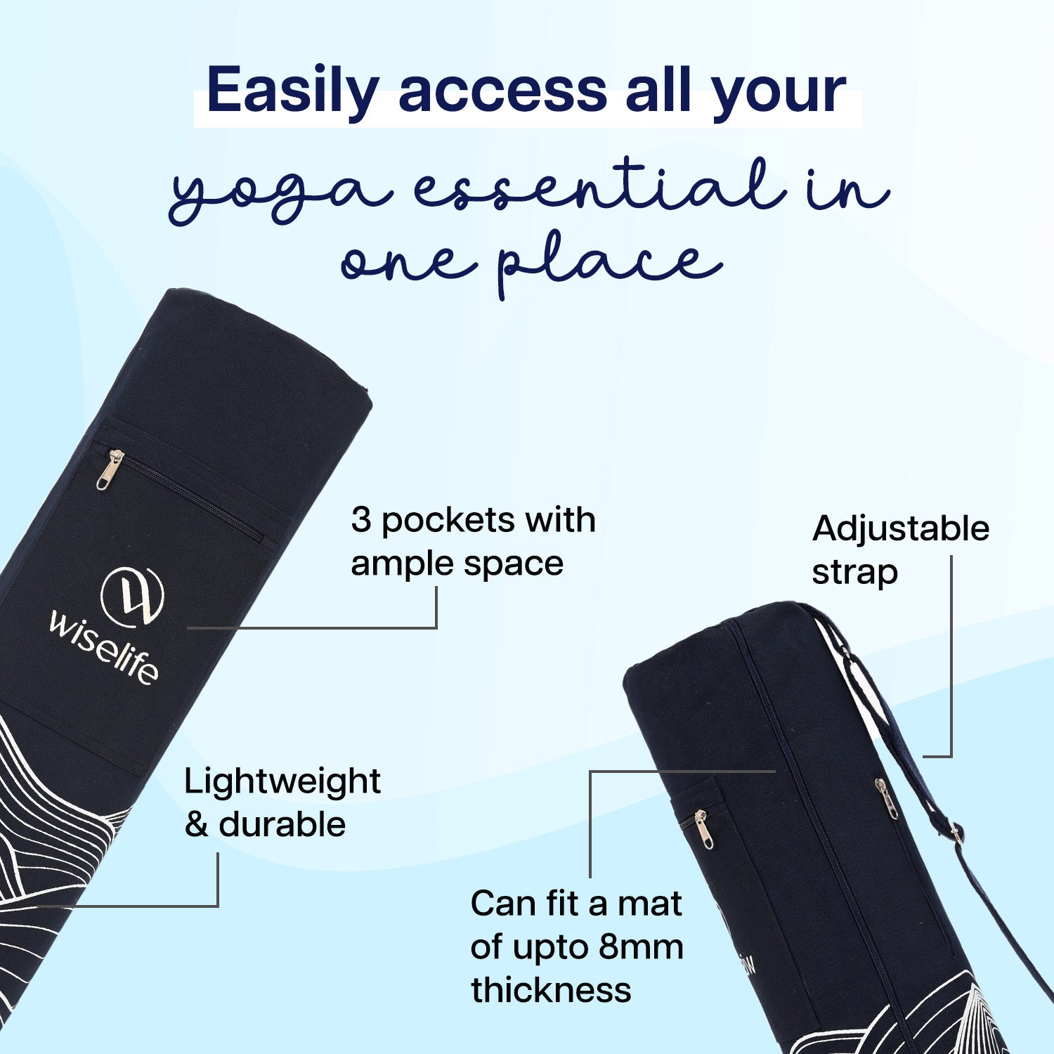 wiselife yoga mat , yoga mat bag cover only , yoga mat bag for kids , yoga mat bag for men , yoga mat bag for woman ,
yoga mat bag with bottle holder , yoga mat bag jute , yoga mat bag cover ,yoga mat bag for 10mm mat , yoga mat bag for 8mm