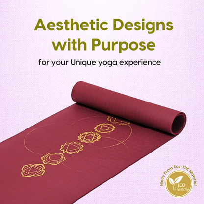 Purpose Printed Yoga Mat - Chakra Wine (6MM)