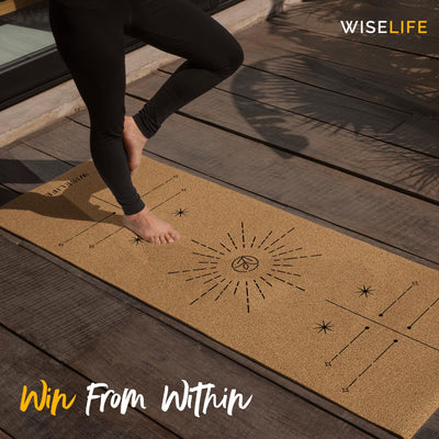 Cork & TPE Alignment Yoga Mat - 4mm