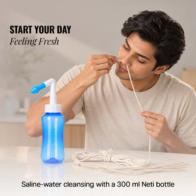 Nasal Cleanser with 300ml Squeeze Bottle, Kit with Interchangeable Nozzles