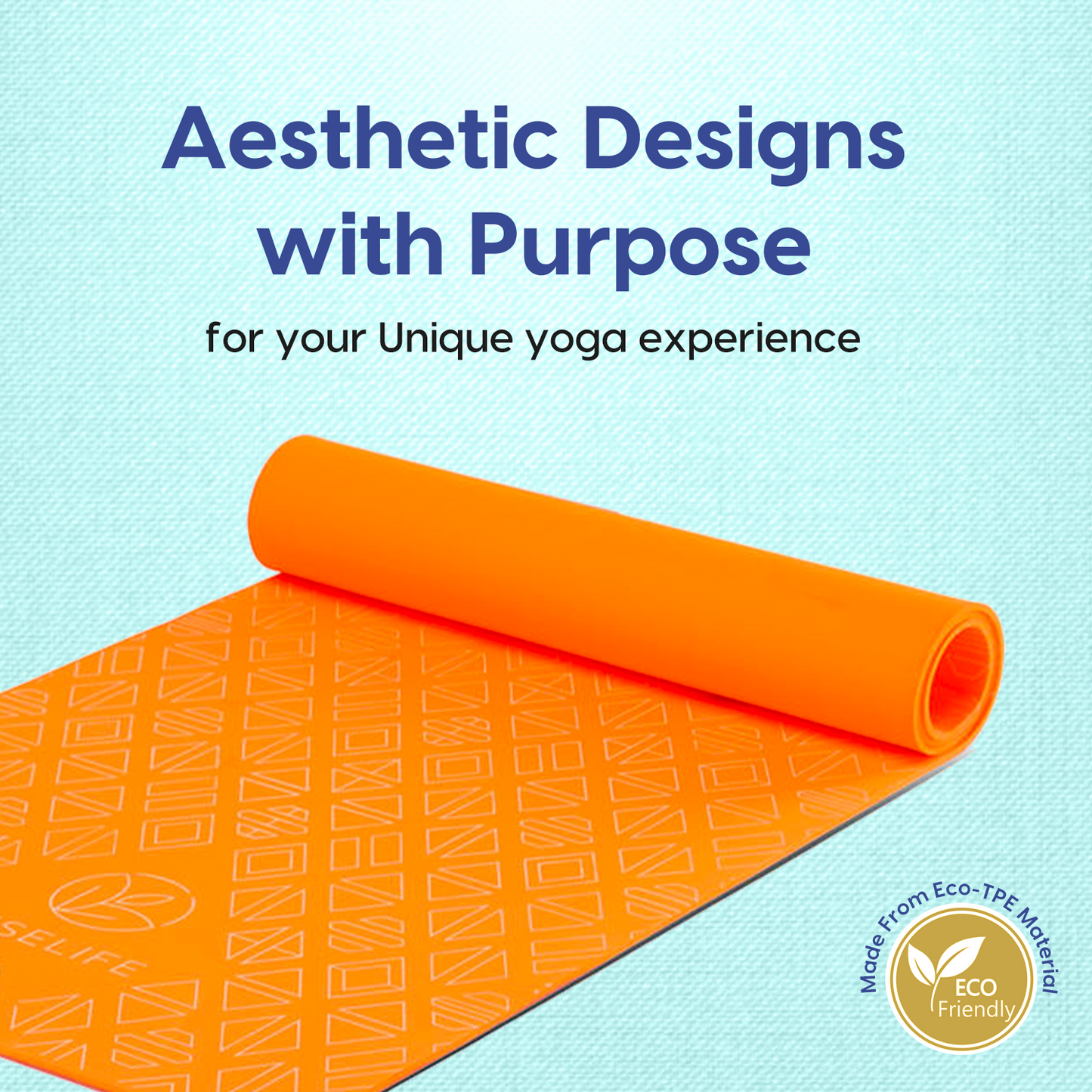 Purpose Printed Yoga Mat - Orange (6MM)