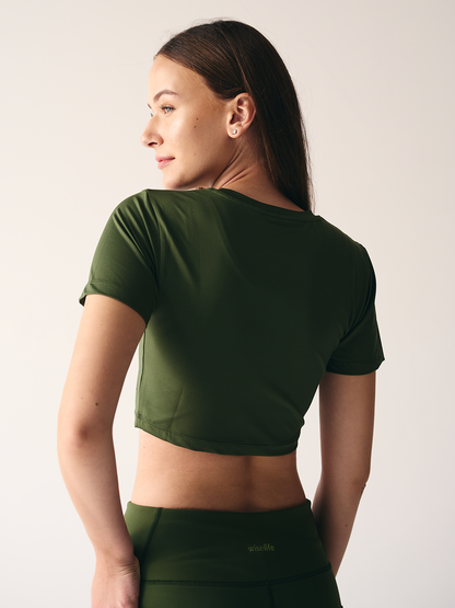 Wise Crop Yoga Top (Brown)