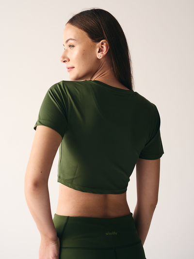 Wise Active Crop Top (Olive green)