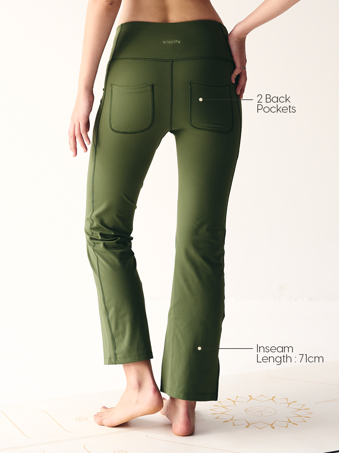 Wise Flare Yoga Legging ( Olive green)