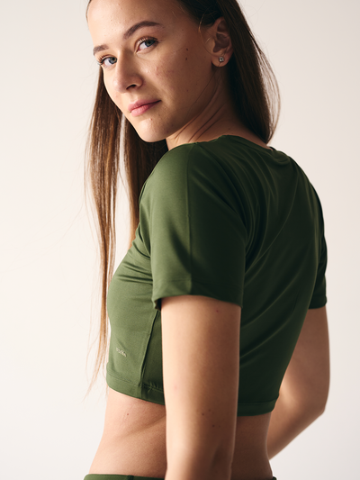 Wise Active Crop Top (Olive green)